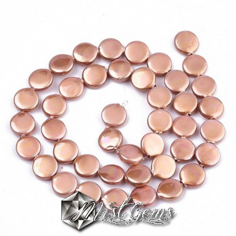 Banuti din Scoica de Apa Dulce,8X3mm,culoarea Cuprului-10 buc