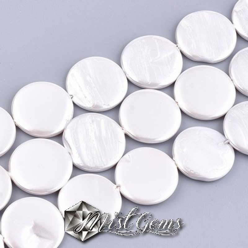 Banuti din Scoica de Apa Dulce,20X3mm,Alb-Ivoire-4 buc