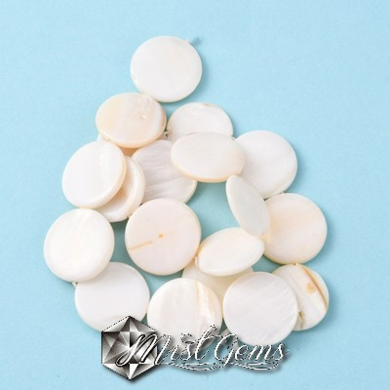 Banuti din Scoica de Apa Dulce,25X2.5-3mm,Alb-Ivoire-4 buc