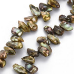 Perle de cultura "Keshi"-8~22x5~10x3~8,Oliv-Auriu-1 sir