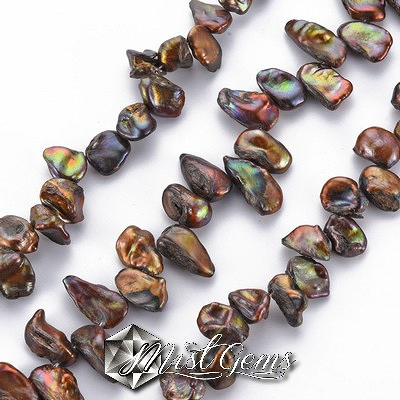 Perle de cultura Baroque Keshi, 8~22x5~10x3~8-brown-1 sir