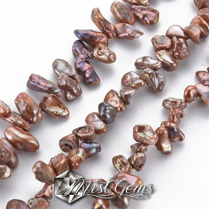 Perle de cultura Baroque Keshi, 6~15x4~8x2~5-browny-rose-1 sir