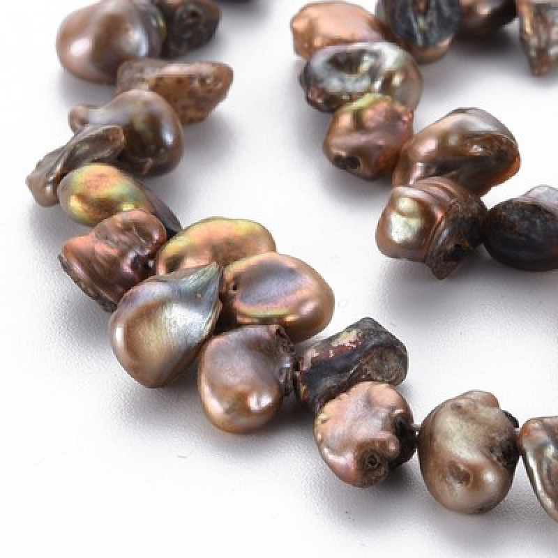 Perle de cultura "Keshi"- 6~15x4~8x2~5mm,Maro-1 sir 