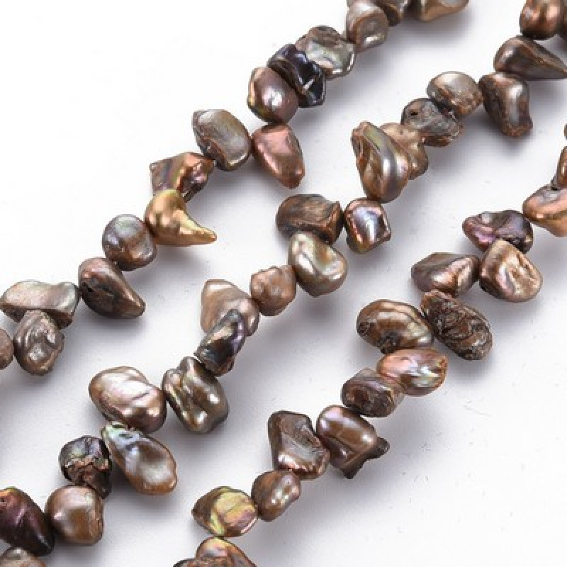 Perle de cultura "Keshi"- 6~15x4~8x2~5mm,Maro-1 sir 