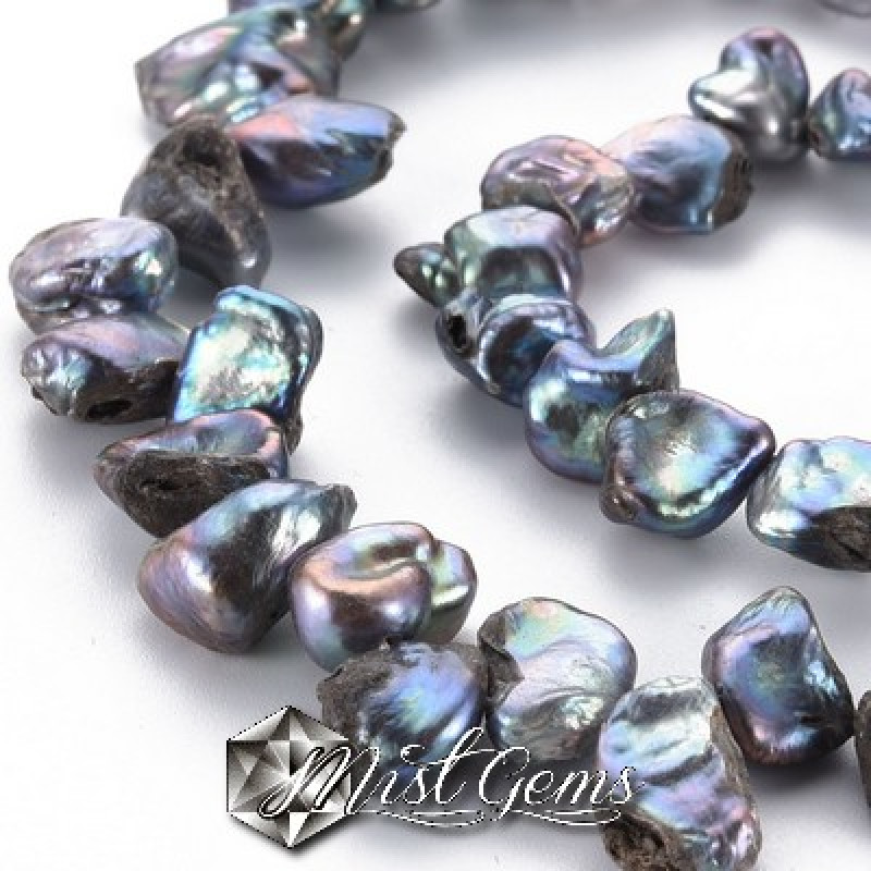 Perle de cultura Baroque Keshi,  7~13x7~10x3~7mm,Gri-1 sir
