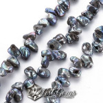 Perle de cultura Baroque Keshi,  7~13x7~10x3~7mm,Gri-1 sir