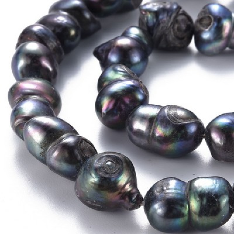 Perle de cultura "Keshi"-10~21x8~18x7~11mm,gri iris-1 sir 