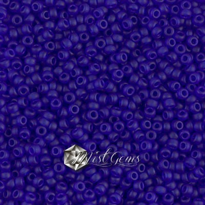 Miyuki Round Rocailles 11/0 RR-0151F Matted Transp Cobalt