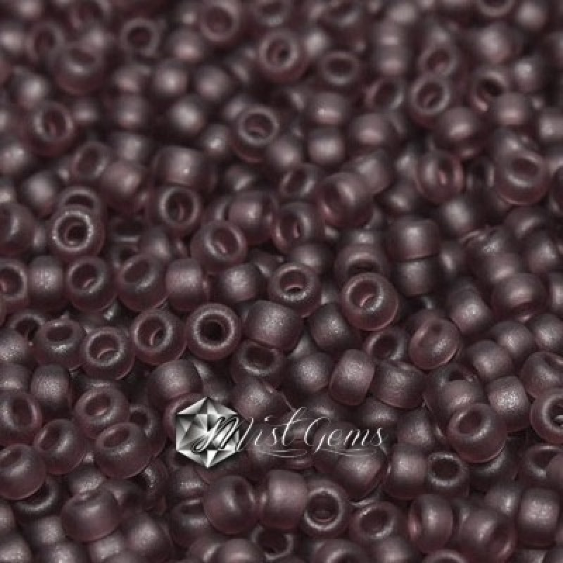 Miyuki Round Rocailles 11/0 RR-0153F  Matted Dark Smoky Amethyst 