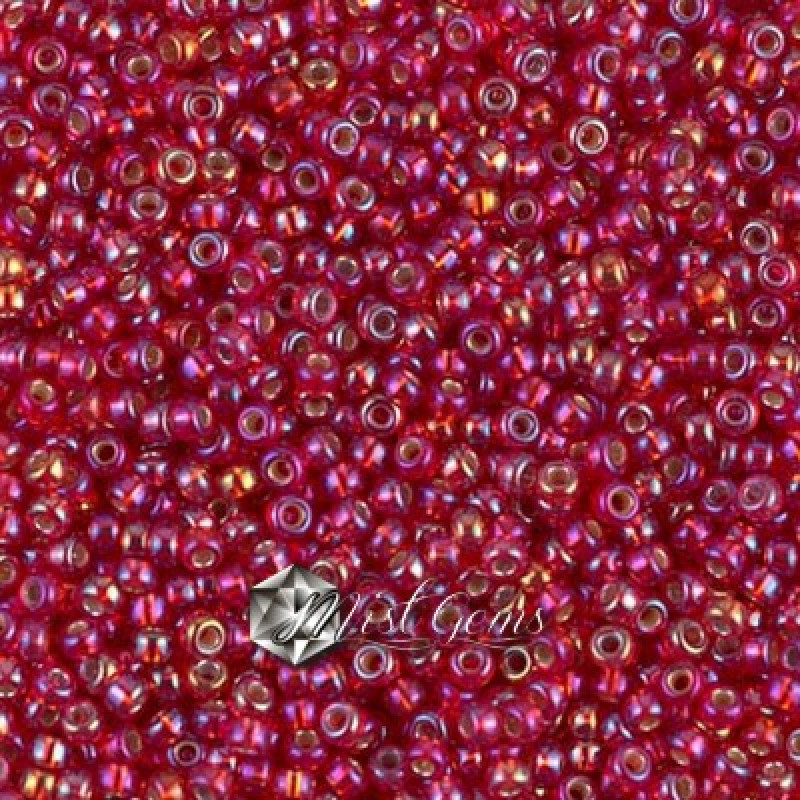 Miyuki Round Rocailles-11/0 RR-1010 Flame Red AB Silver Lined