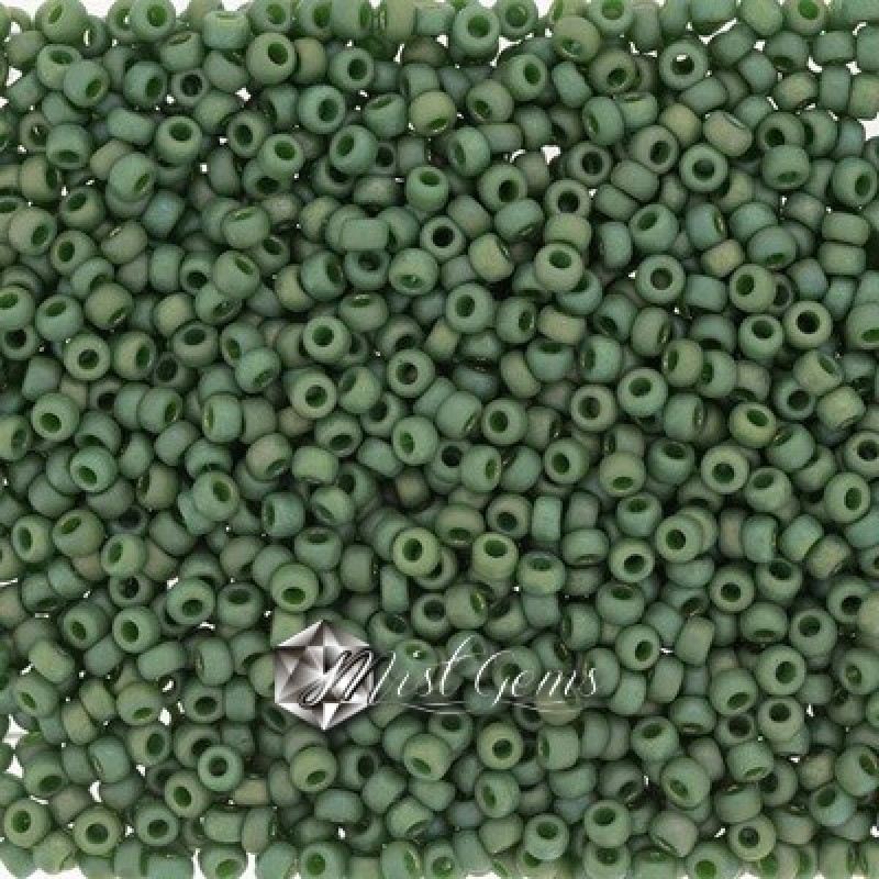 Miyuki Round Rocailles 4700-15/0 RR 4700  Frost Opaque Glaze Rainbow Shamrock