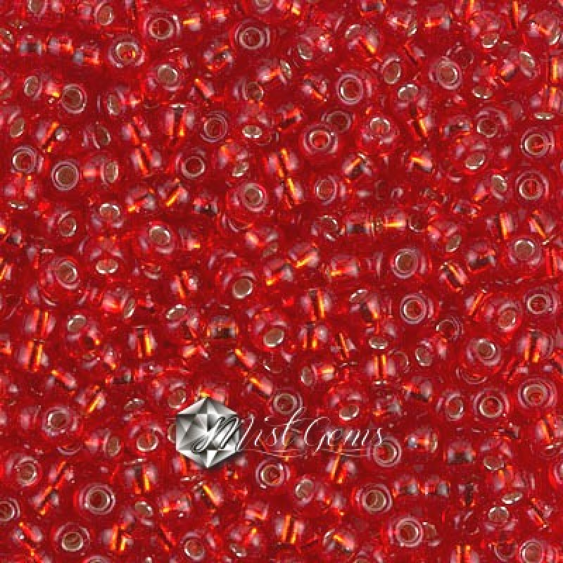 Miyuki Round Rocailles 8/0 RR 0010 Silver Lined Flame Red