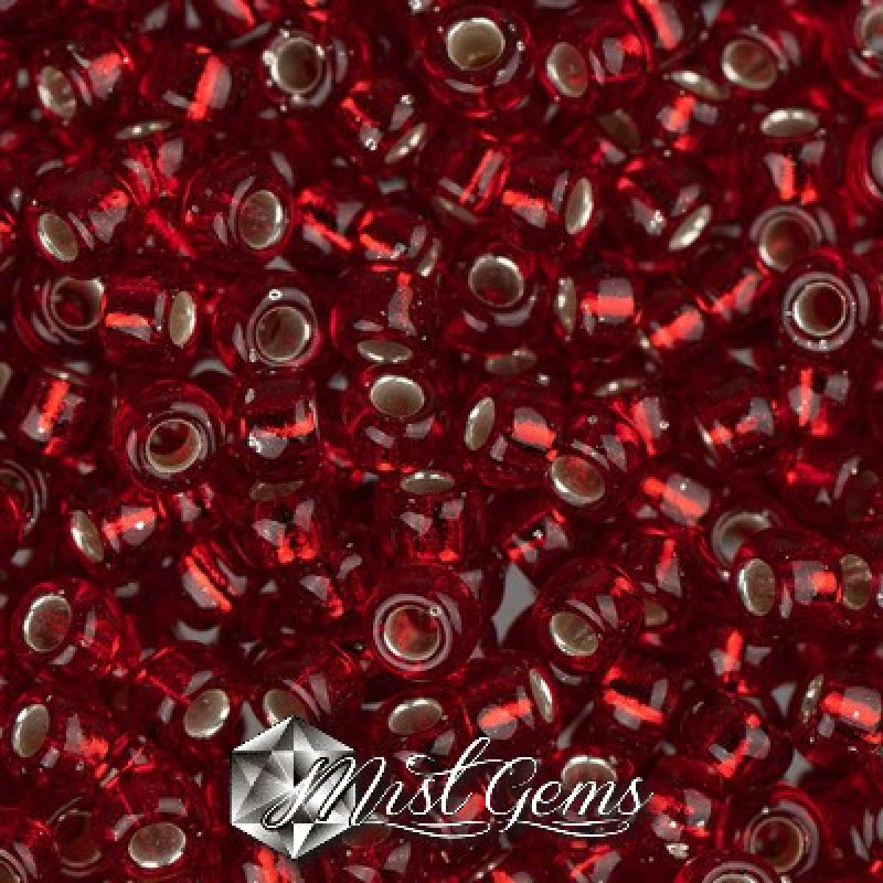 Miyuki Round Rocailles 8/0 RR 0011 Silver Lined Ruby