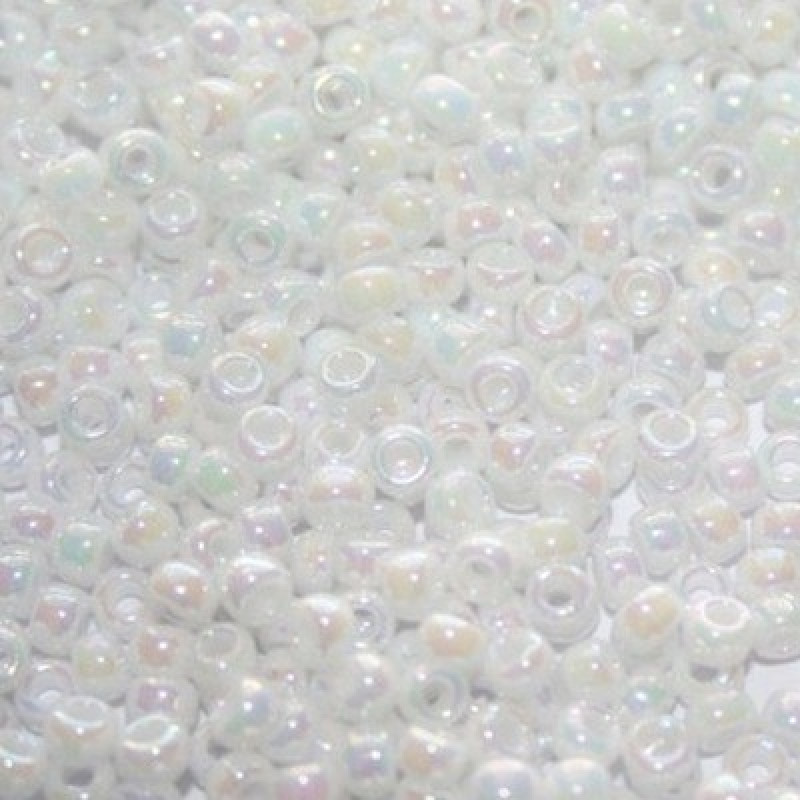 Miyuki Round Rocailles 8/0 RR 0471 Opaque AB White