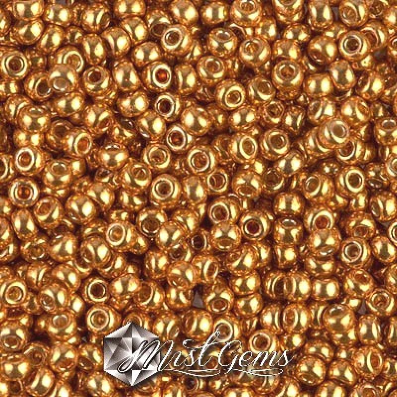 Miyuki Round Rocailles 8/0 RR 4203 Duracoat Galvanized Yellow Gold