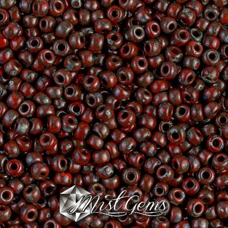 Miyuki Round Rocailles 8/0 RR 4513 Opaque Picasso Red