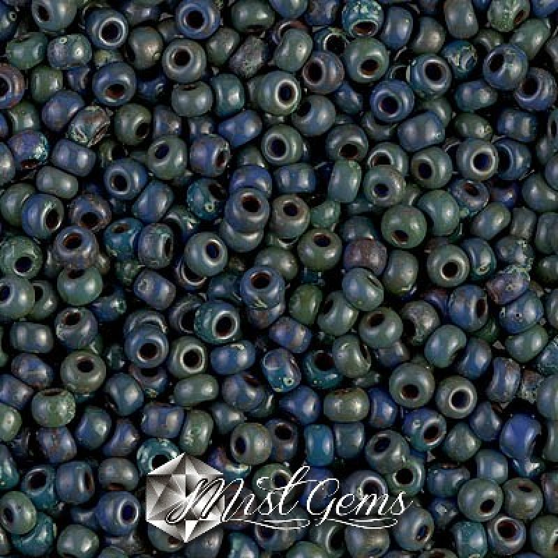 Miyuki Round Rocailles 8/0 RR 4516 Opaque Picasso Dark Teal