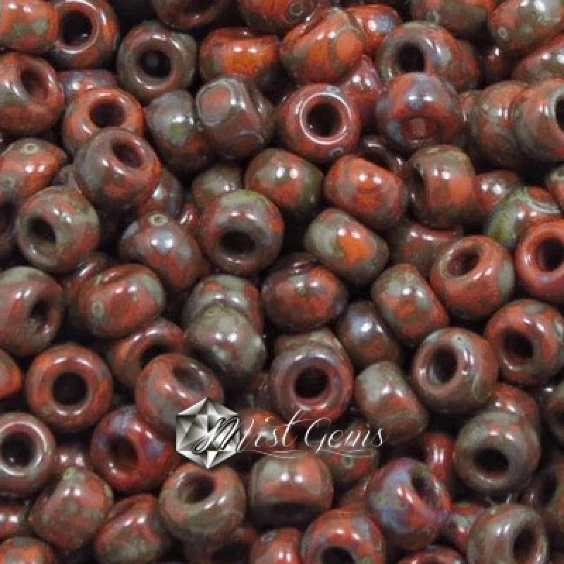 Miyuki Round Rocailles 8/0 RR 4520 Opaque Picasso Orange