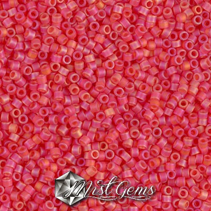 Delica 11/0 DB 0856 Transparent Red Orange Matted AB