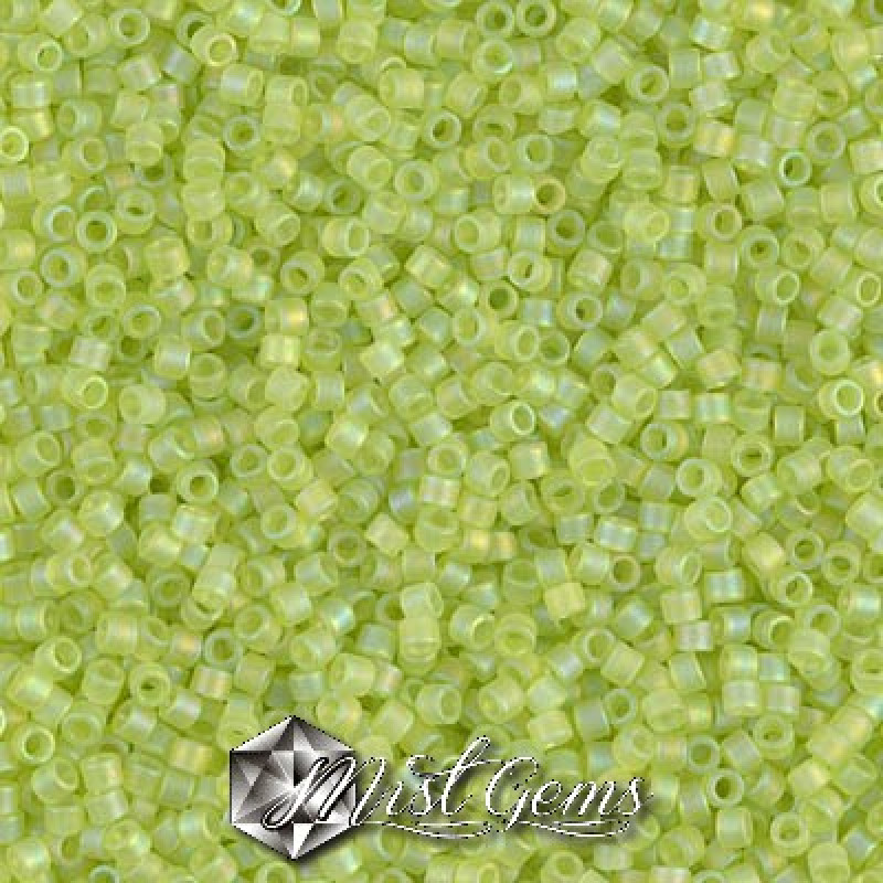 Delica 11/0 DB 0860  Matted Transparent Chartreuse AB