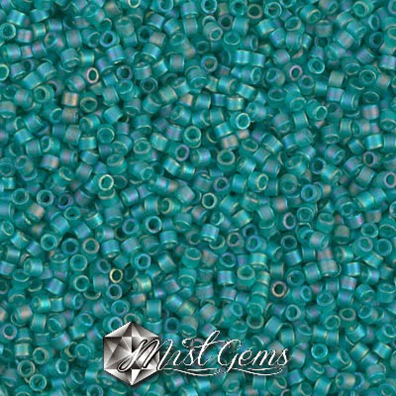 Delica 11/0 DB 1283 Matted Transparent Caribbean Teal AB