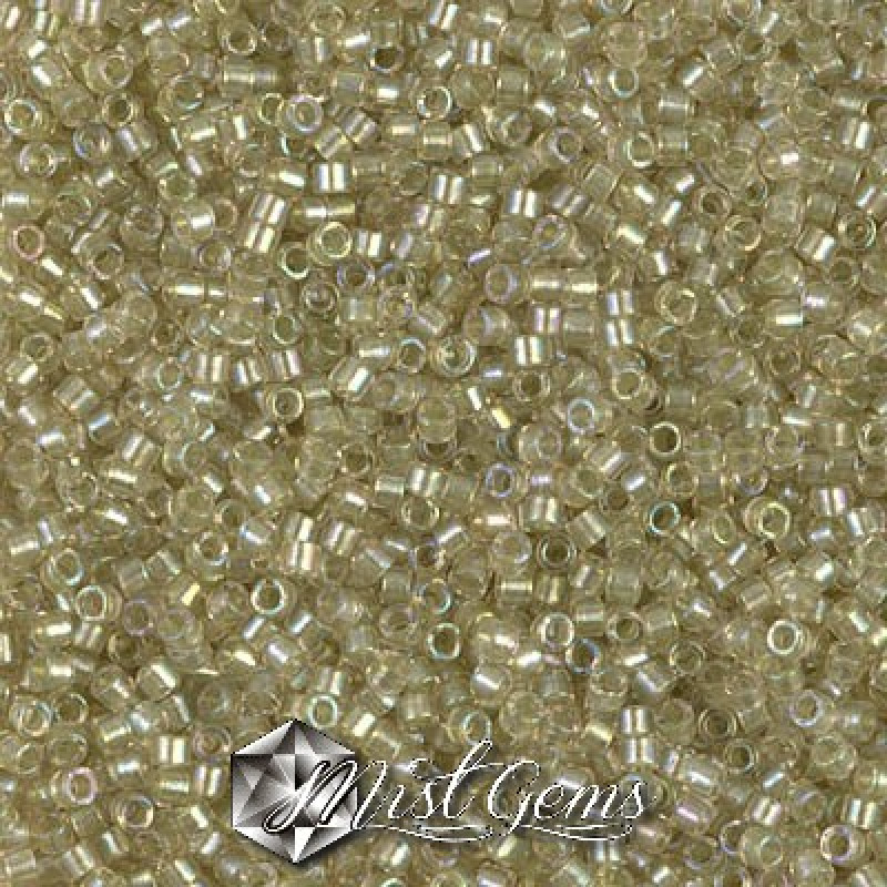Delica 11/0 DB 1766 Sparkling Celery Lined LightTea Rose AB