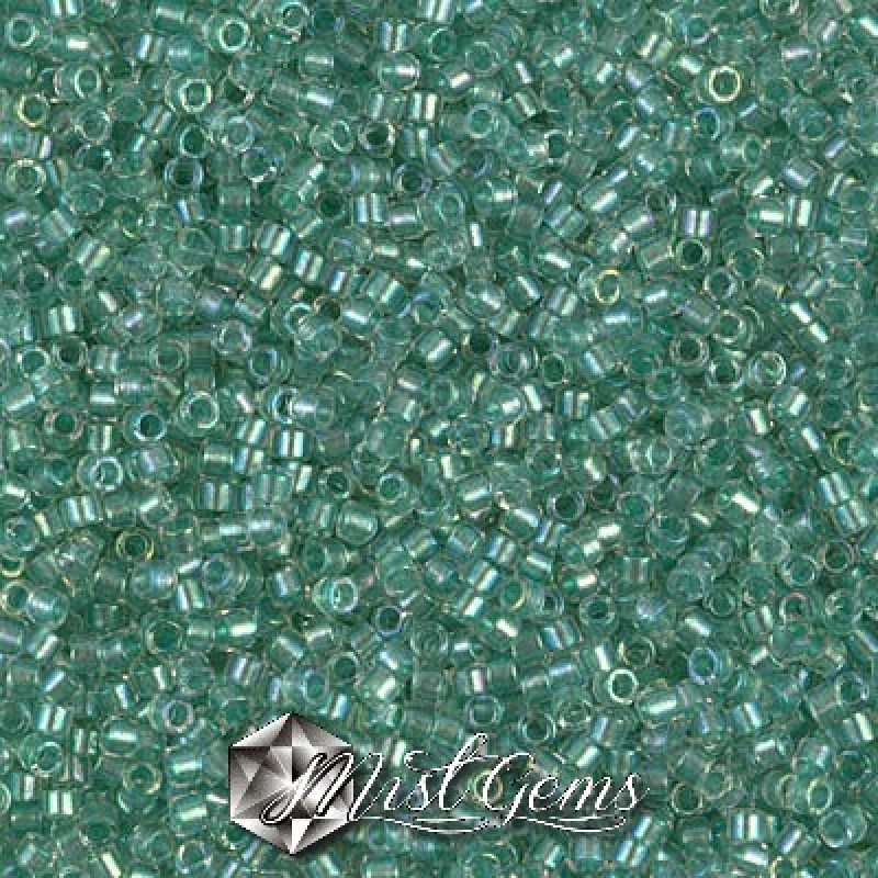 Delica 11/0 DB 1767 Sparkling Aqua Green Lined Crystal AB