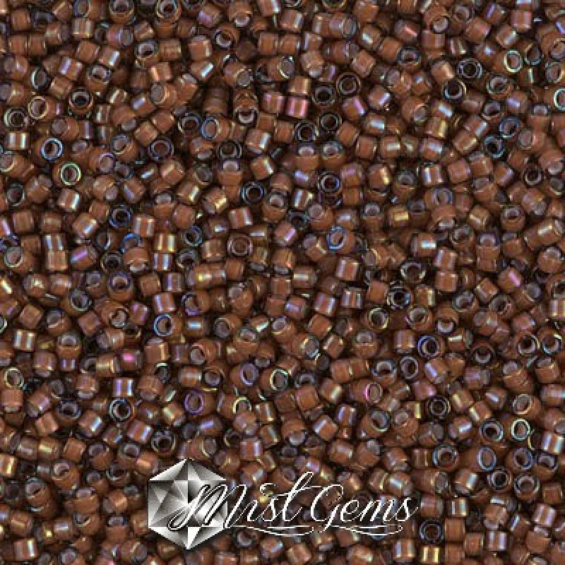 Delica 11/0 DB 1790 White Lined Sable Brown AB