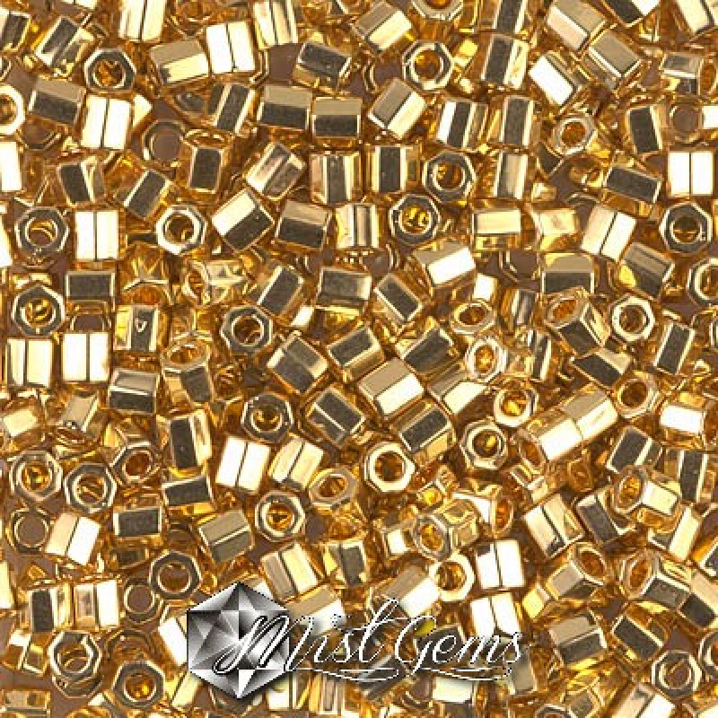 Delica Hex Cut 11/0 DBC 0031 24kt Gold Plated-2 gr.