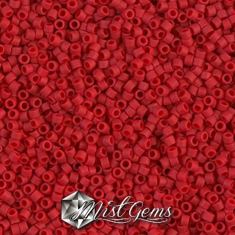 Delica 11/0 DB 0796 Opaque Semi Frosted Dyed Red 