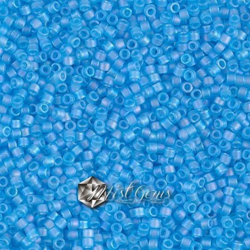 Delica 11/0 DB 1284 Matted Transparent Ocean Blue AB
