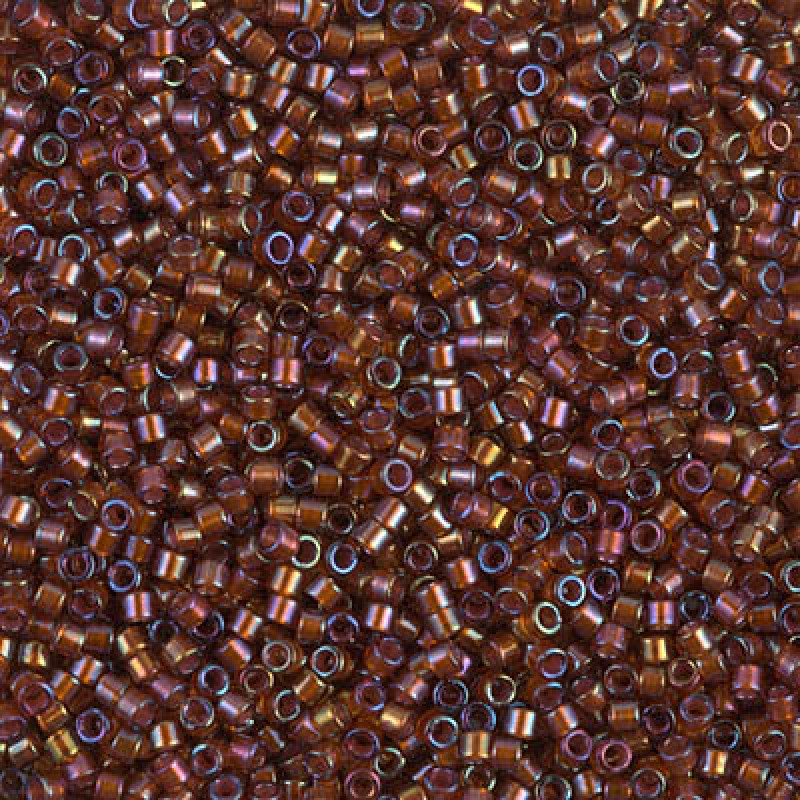 Delica 11/0 DB 1750 Sparkling Beet Lined Root Beer AB