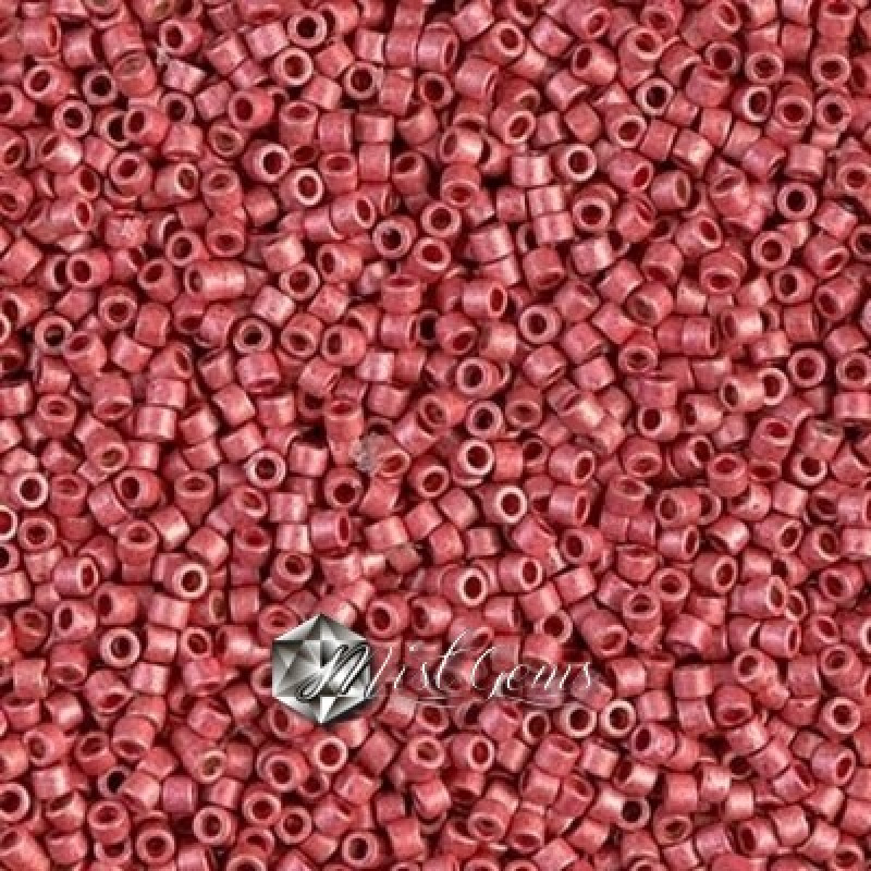 Delica 11/0 DB 1841F Matted Duracoat Galvanized Light Cranberry