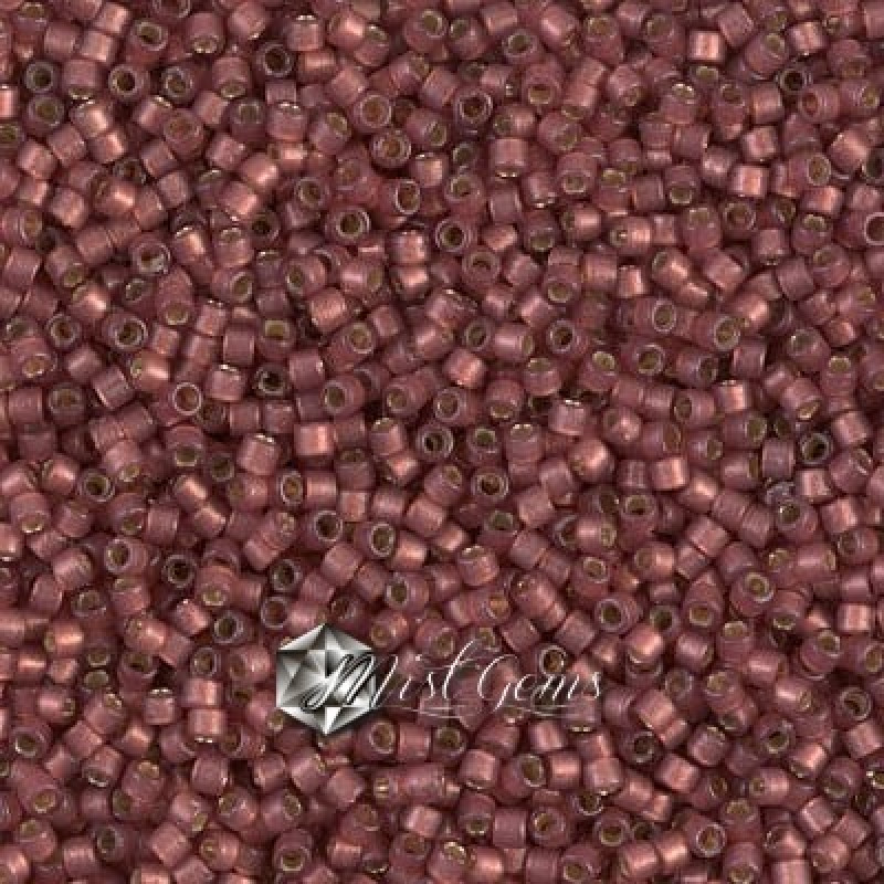 Delica 11/0 DB 2179 Duracoat Semi Matte Silver Light Dyed Magenta