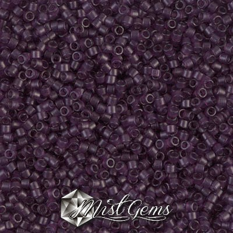 Delica 11/0 DB 0782 Dyed Semi-Frosted Transparent Plum