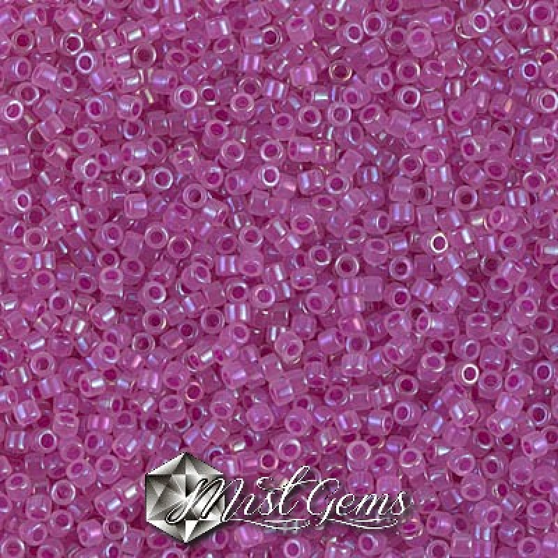 Delica 11/0 DB 1744 Fuchsia Lined Opal AB