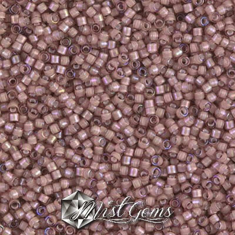 Delica 11/0 DB 1791 White Lined Smoky Amethyst AB