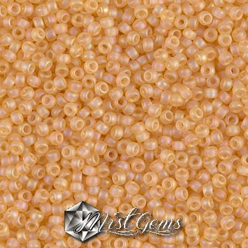 Miyuki Round Rocailles 11/0 RR-0132FR Matted Transparent Light Topaz AB