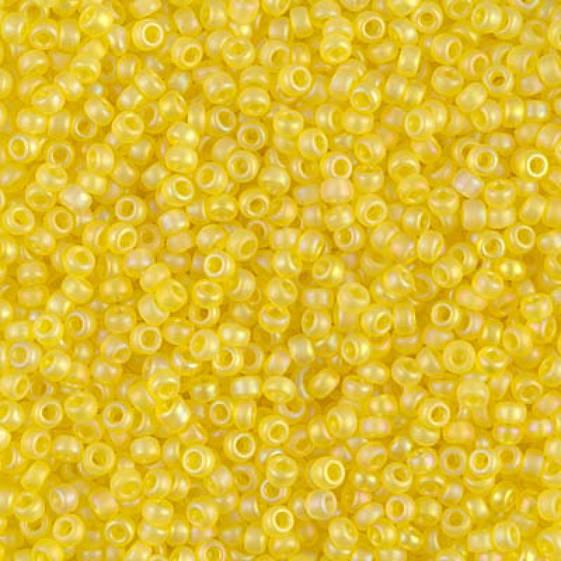 Miyuki Round Rocailles-11/0 RR-136FR Matte Transparent Yellow AB