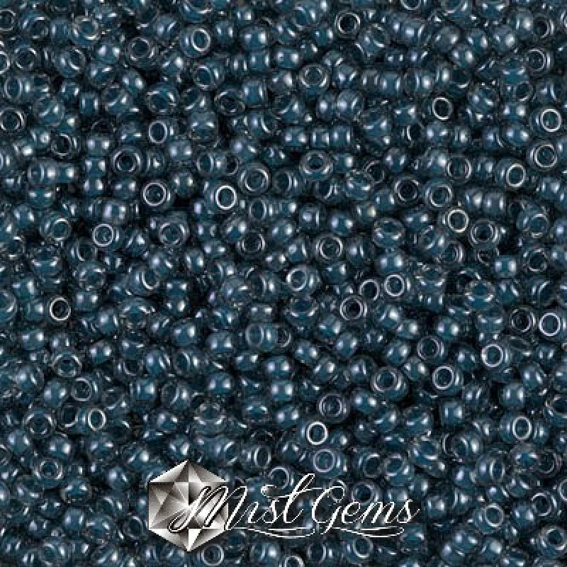 Miyuki Round Rocailles 11/0 RR-0390  Lined Steel Blue Luster