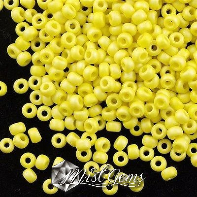 Miyuki Round Rocailles 11/0 RR-0404 FR Opaque Yellow Matted AB