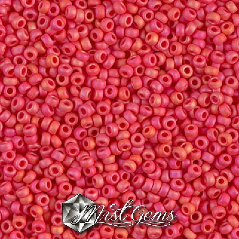 Miyuki Round Rocailles 11/0 RR-0407FR Matte Vermillion Red AB