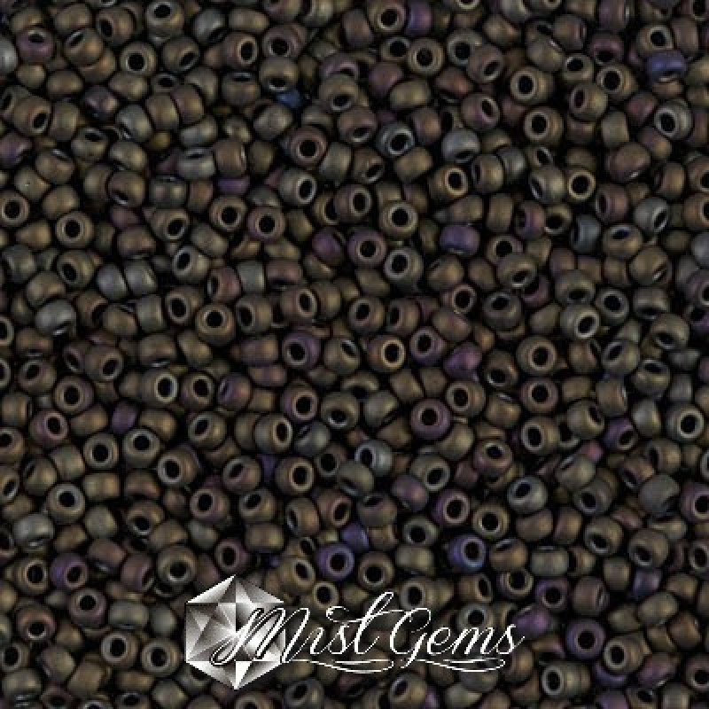 Miyuki Round Rocailles 11/0 RR-2015 Matte Metallic Olive Iris