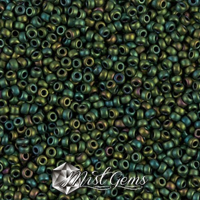Miyuki Round Rocailles 11/0 RR-2020 Matte Metallic Green