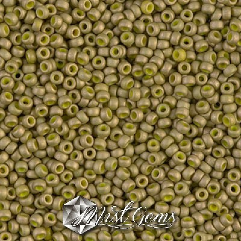Miyuki Round Rocailles 11/0 RR-2032 Opaque Matte Yellow Green