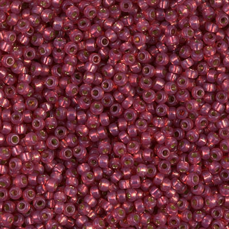 Miyuki Round Rocailles 11/0 RR-4247  Silverlined Dyed Duracoat Peony Pink 