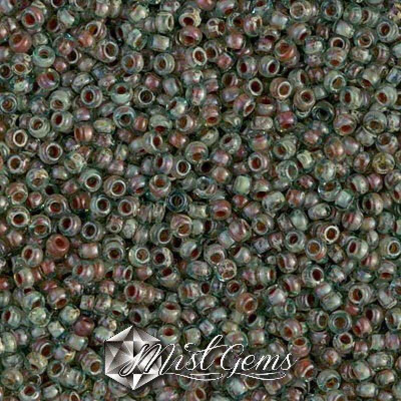 Miyuki Round Rocailles 11/0 RR-4506  Transparent Picasso Sea Foam
