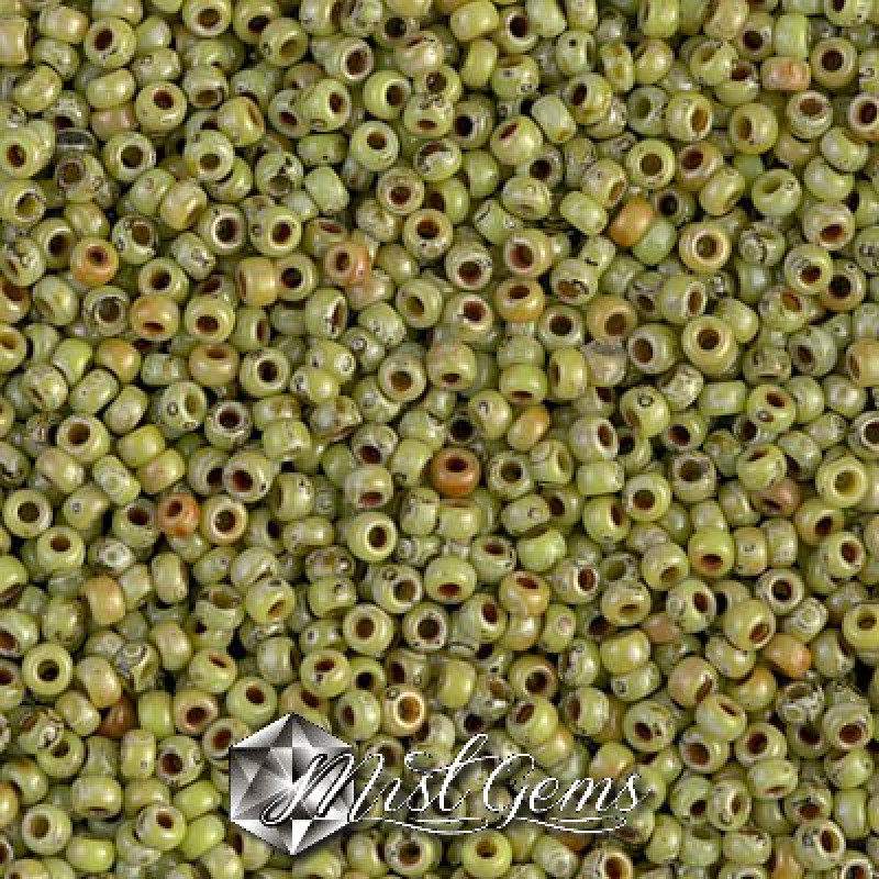 Miyuki Round Rocailles 11/0 RR-4515 Opaque Picasso Chartreuse