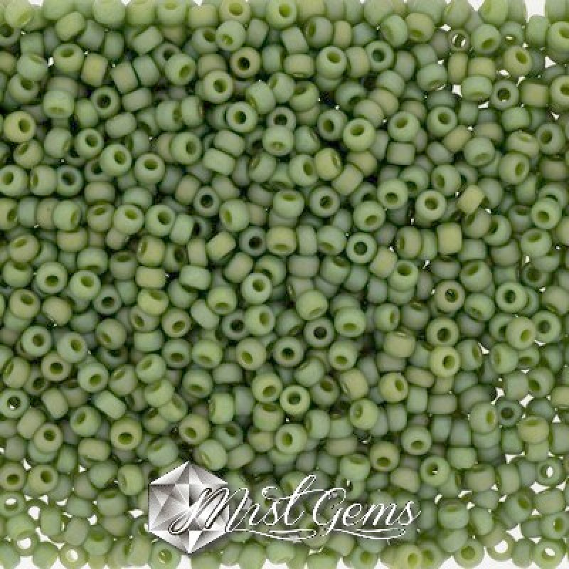 Miyuki Round Rocailles 11/0 RR-4698 Opaque Glazed Frosted Pistachio