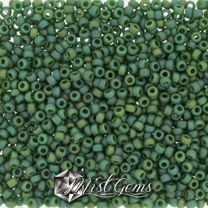 Miyuki Round Rocailles 11/0 RR-4699 Opaque Glazed Frosted Turtle Green